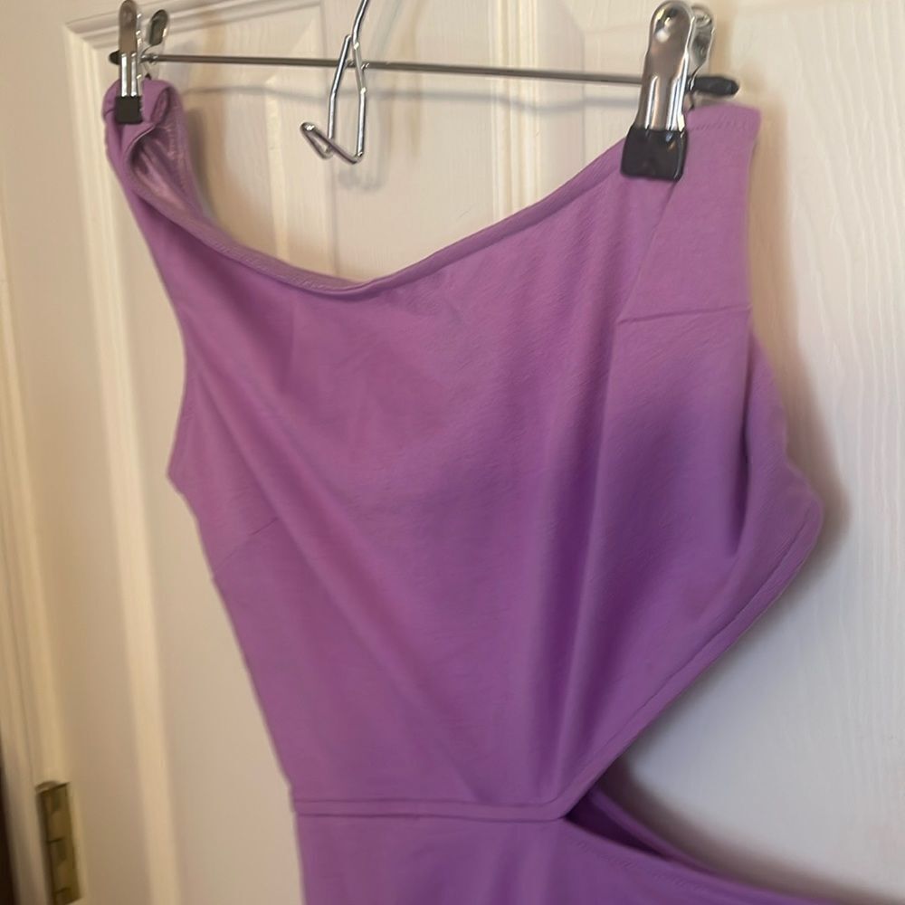 BCBGeneration Lilac One Shoulder Cutout Mini Dress EUC size 6